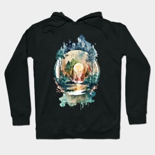 River in the forest Hoodie